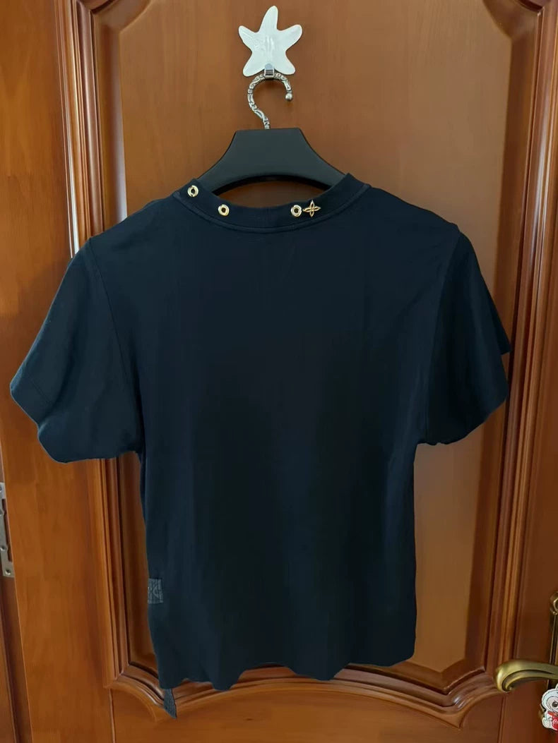 Louis Vuitton Metal Logo Short Sleeve Tee-yf
