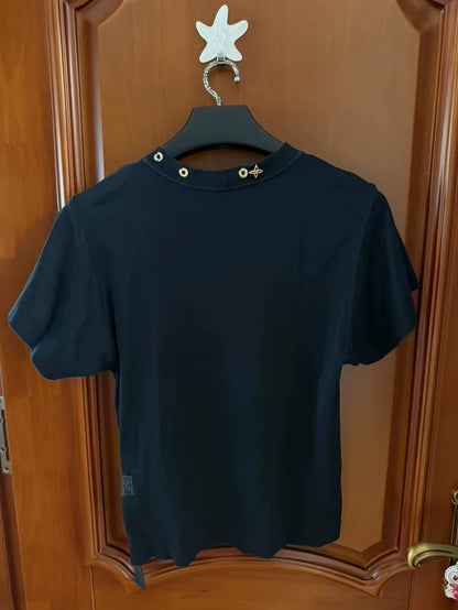 Louis Vuitton Metal Logo Short Sleeve Tee-yf