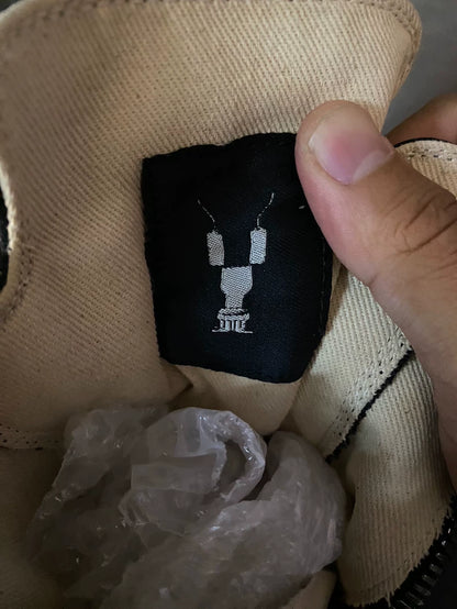 Rick Owens diffusion line silk-like upper high-top canvas shoes-yf