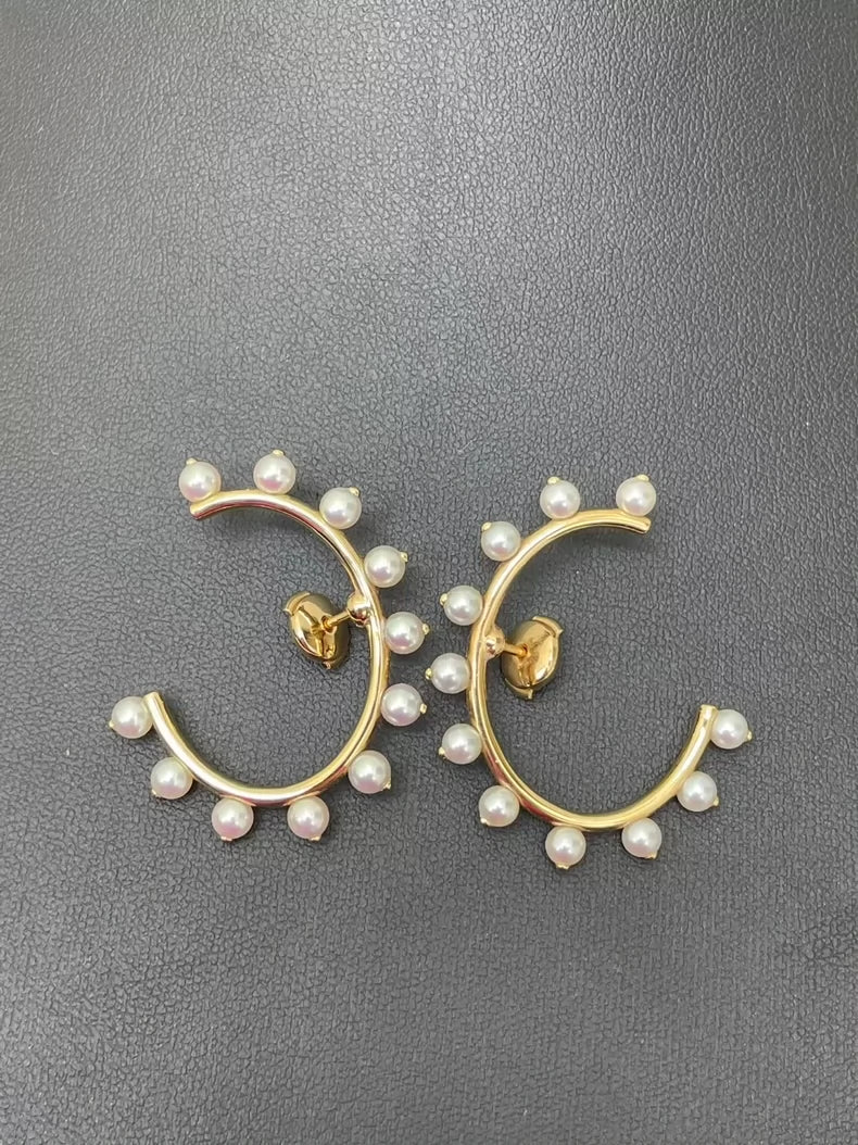 Hermes 18K Pearl Earrings