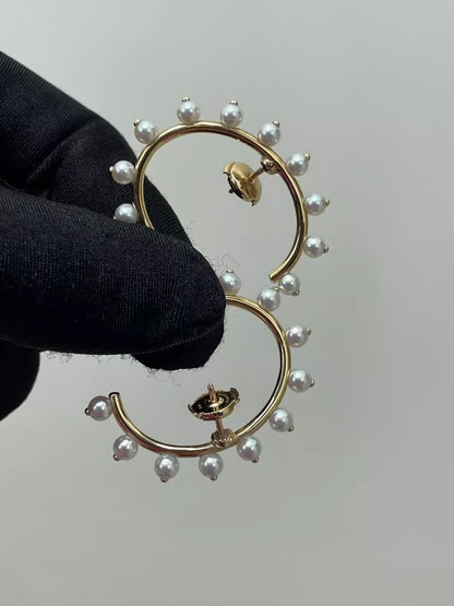 Hermes 18K Pearl Earrings