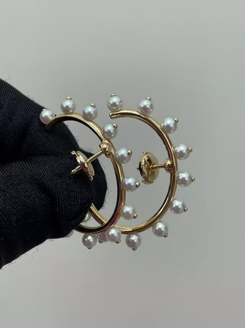 Hermes 18K Pearl Earrings