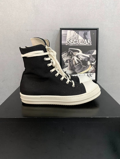 Rick Owens Black and White High-Top Sneakers-yf