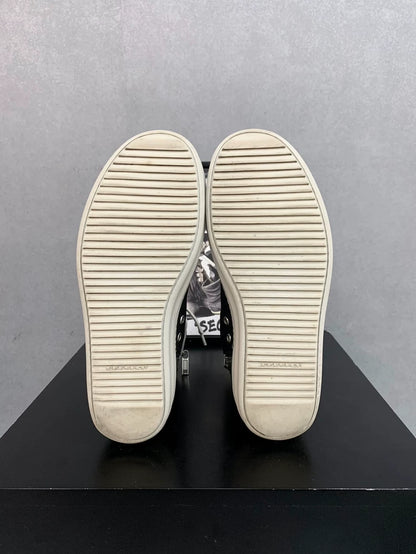 Rick Owens Black and White High-Top Sneakers-yf