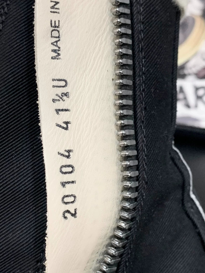 Rick Owens Black and White High-Top Sneakers-yf