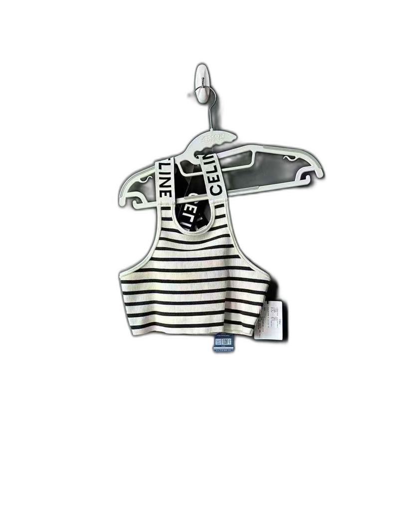 Celine Striped Crop Tank Top