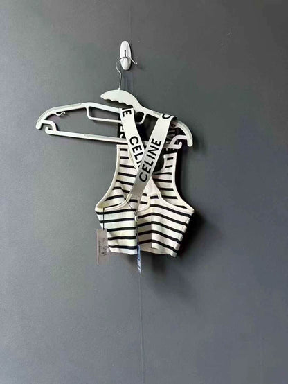 Celine Striped Crop Tank Top