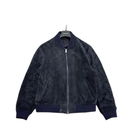 Gucci Logo Printed Suede Jacket-zp