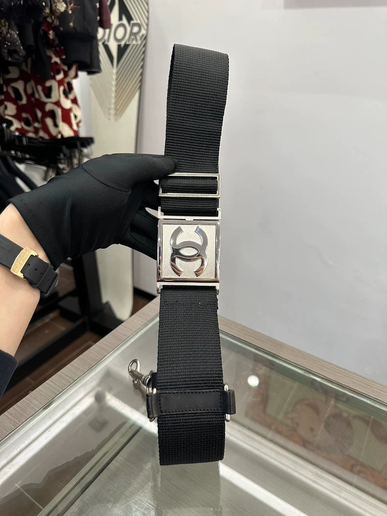 Classic Chanel Double C Black Belt