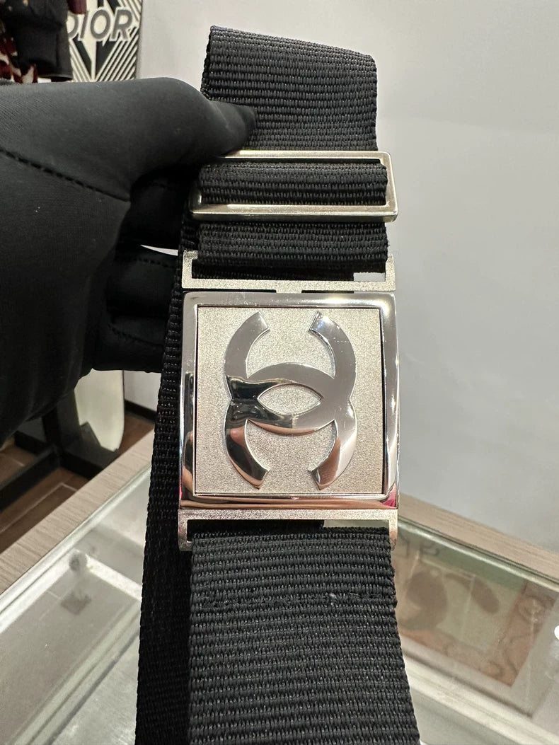 Classic Chanel Double C Black Belt