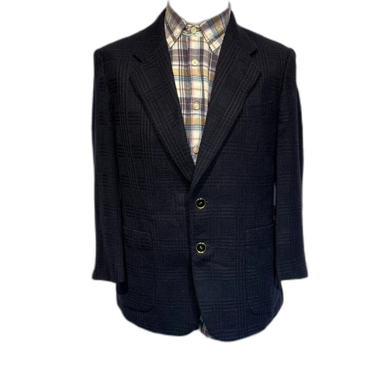 Vintage Black Purple Houndstooth Suit Jacket