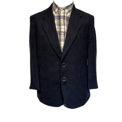 Vintage Black Purple Houndstooth Suit Jacket