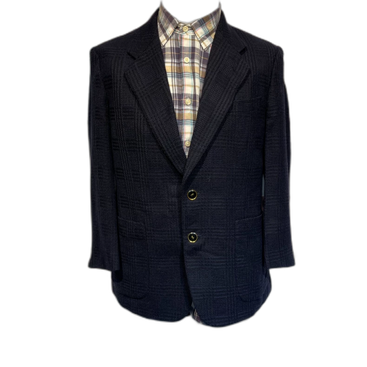 Vintage Black Purple Houndstooth Suit Jacket