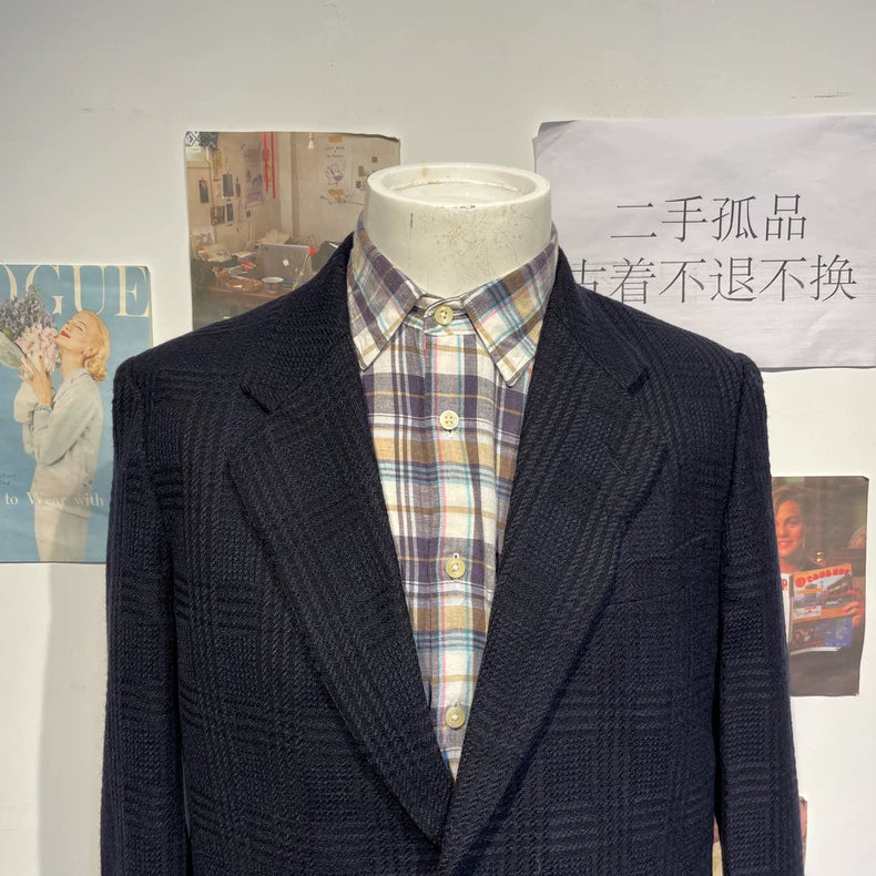 Vintage Black Purple Houndstooth Suit Jacket