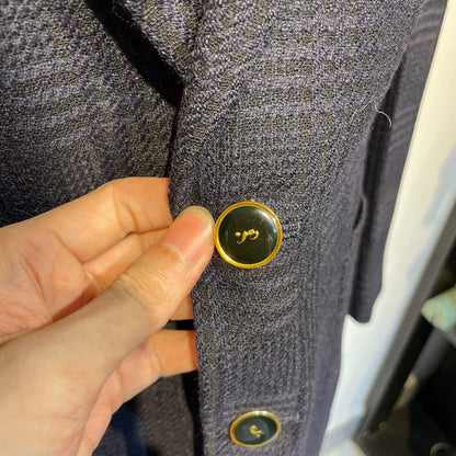 Vintage Black Purple Houndstooth Suit Jacket