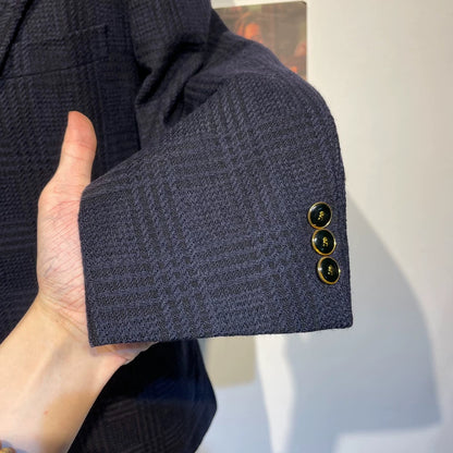 Vintage Black Purple Houndstooth Suit Jacket