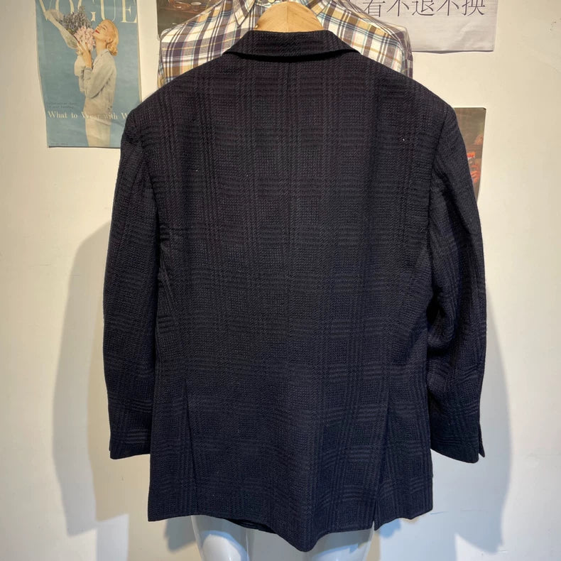 Vintage Black Purple Houndstooth Suit Jacket