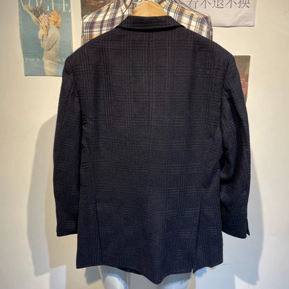 Vintage Black Purple Houndstooth Suit Jacket