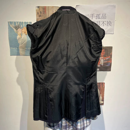 Vintage Black Purple Houndstooth Suit Jacket