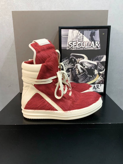 Rick Owens Red Geobasket Sneakers-yf