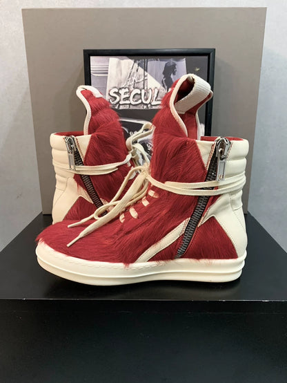 Rick Owens Red Geobasket Sneakers-yf