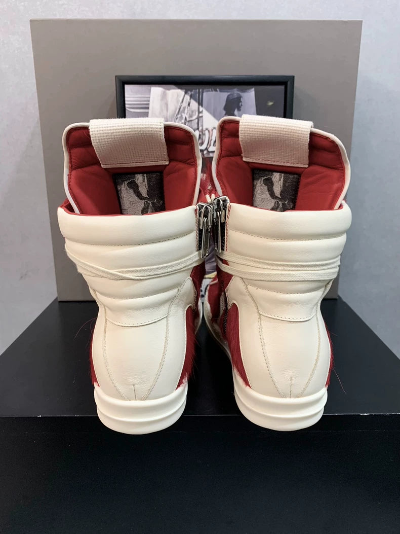 Rick Owens Red Geobasket Sneakers-yf