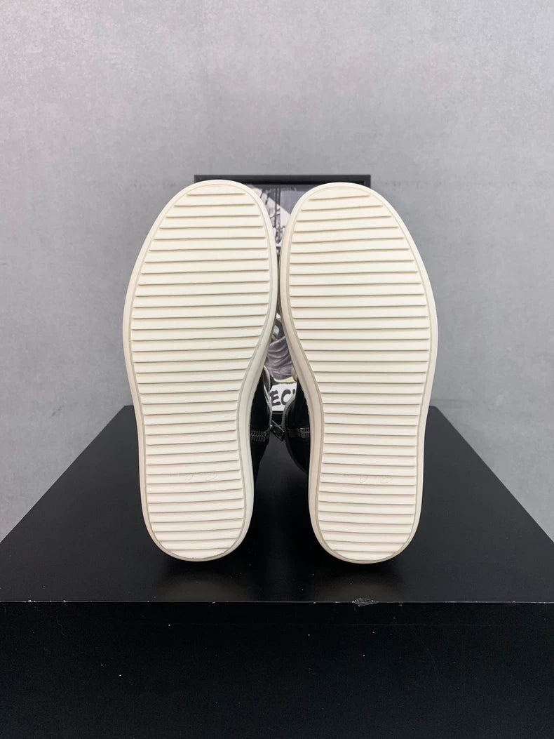 Rick Owens Geobasket Black and White Sneakers-yf