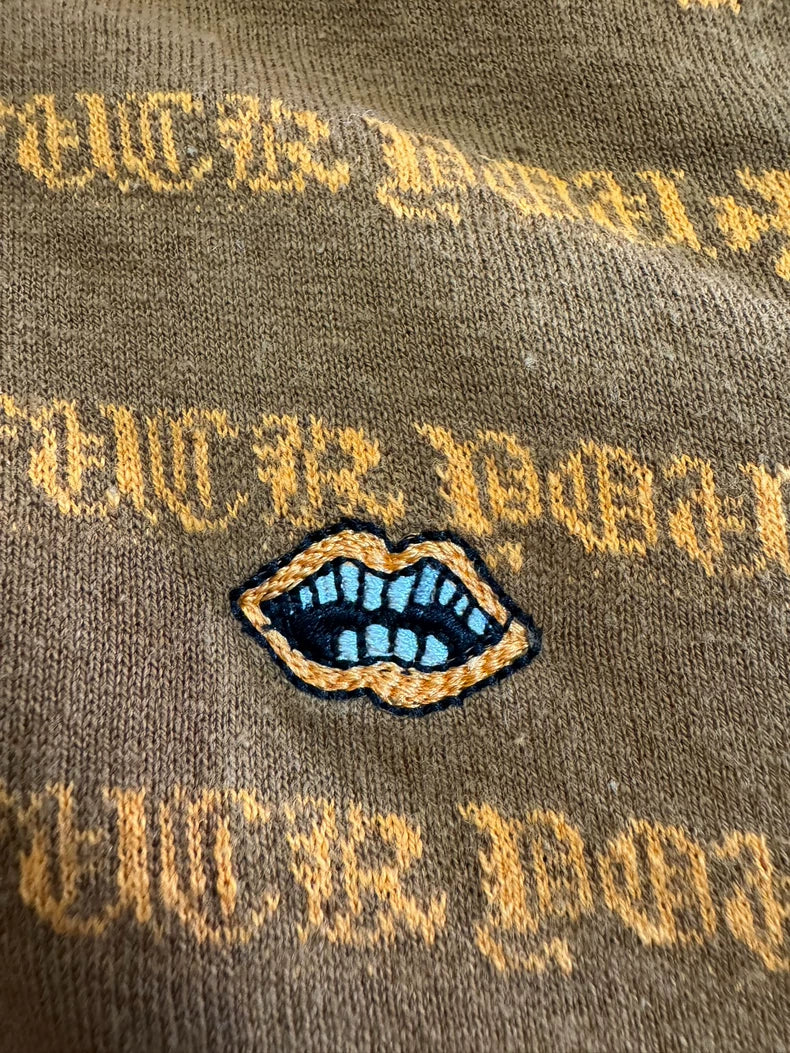 Chrome Hearts Brown Knit Long Sleeve Polo