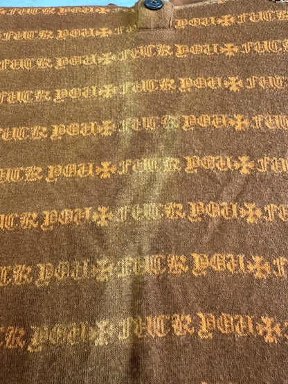 Chrome Hearts Brown Knit Long Sleeve Polo