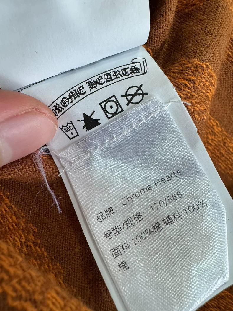 Chrome Hearts Brown Knit Long Sleeve Polo