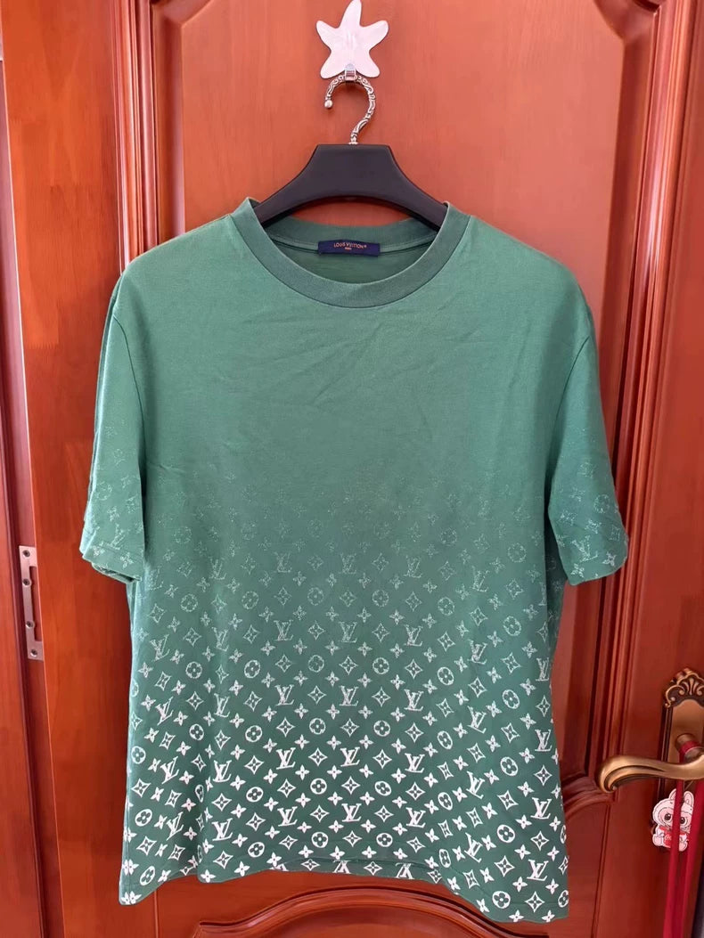 Louis Vuitton Green Gradient Print T-Shirt-yf