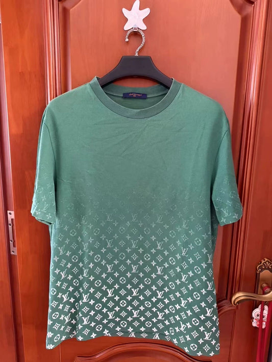Louis Vuitton Green Gradient Print T-Shirt-yf