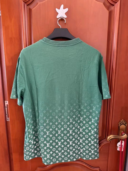 Louis Vuitton Green Gradient Print T-Shirt-yf
