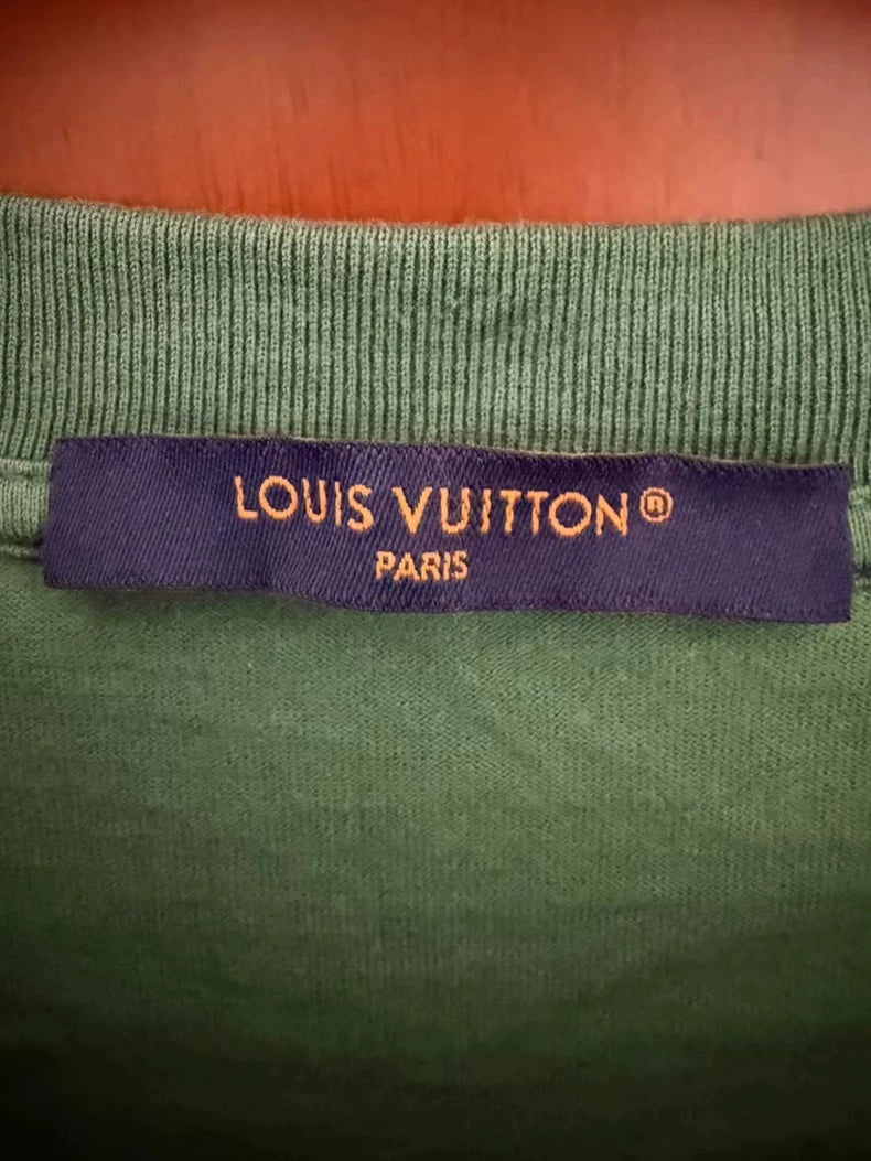 Louis Vuitton Green Gradient Print T-Shirt-yf