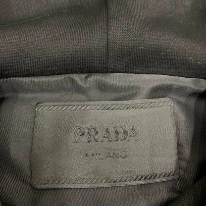 Prada Black Triangle Logo Hoodie Sweatshirt