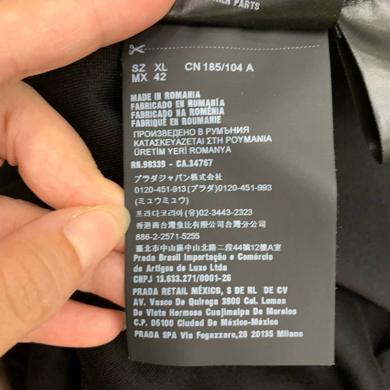 Prada Black Triangle Logo Hoodie Sweatshirt