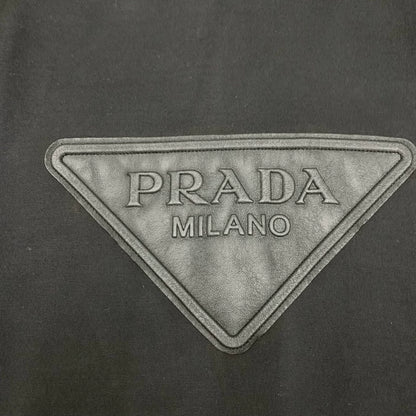 Prada Black Triangle Logo Hoodie Sweatshirt