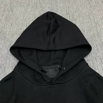 Prada Black Triangle Logo Hoodie Sweatshirt