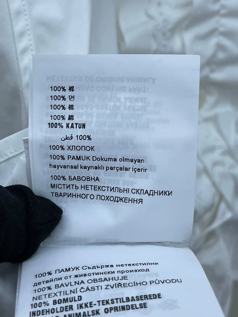 Prada Ruffled White Button-Up Shirt