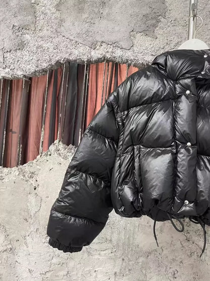 Prada Black Short Puffer Jacket with Detachable Sleeves