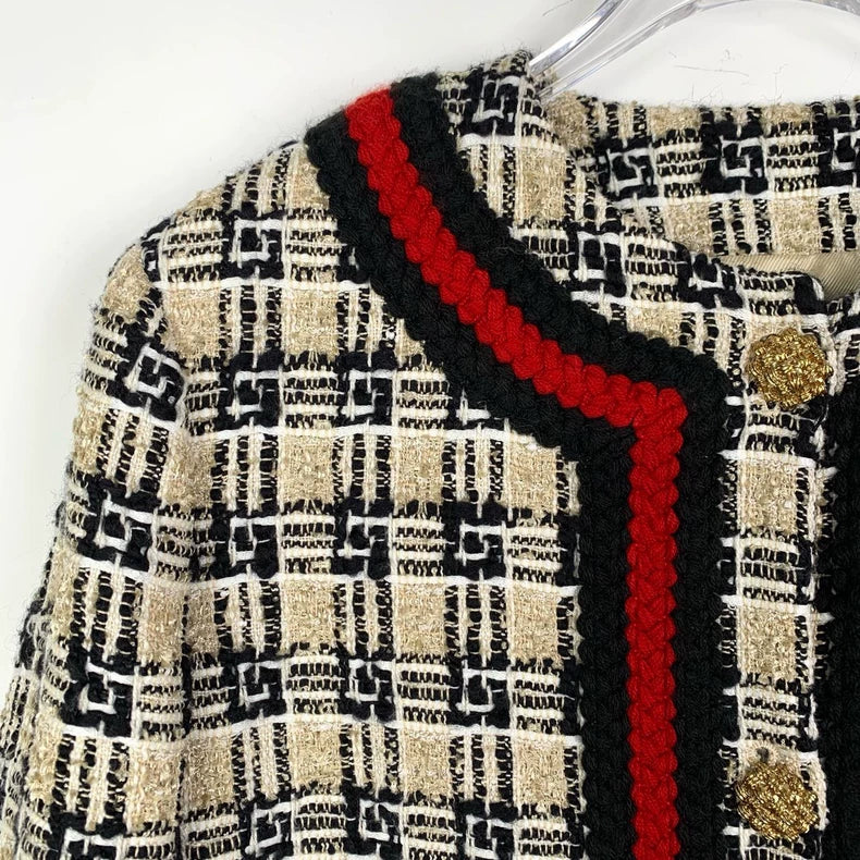 Gucci Colorful Tweed Button-Up Jacket