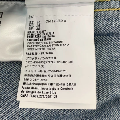 MiuMiu Blue Logo Print Denim Jacket