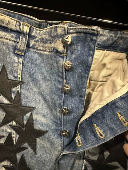 Amiri Chemist Denim Cargo Pants with Stars