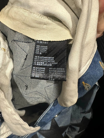 Amiri Chemist Denim Cargo Pants with Stars