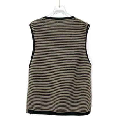 Hermes Colorful Striped Knit Vest