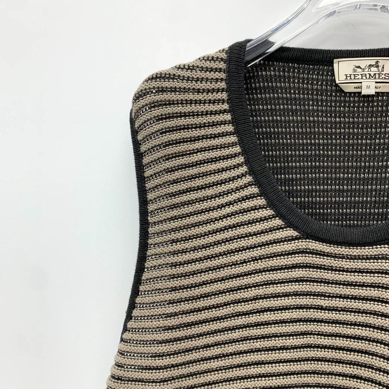 Hermes Colorful Striped Knit Vest