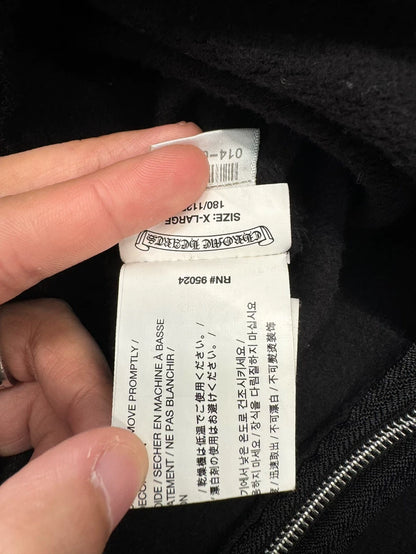 Chrome Hearts Black Zip Hoodie with Fringe-yf