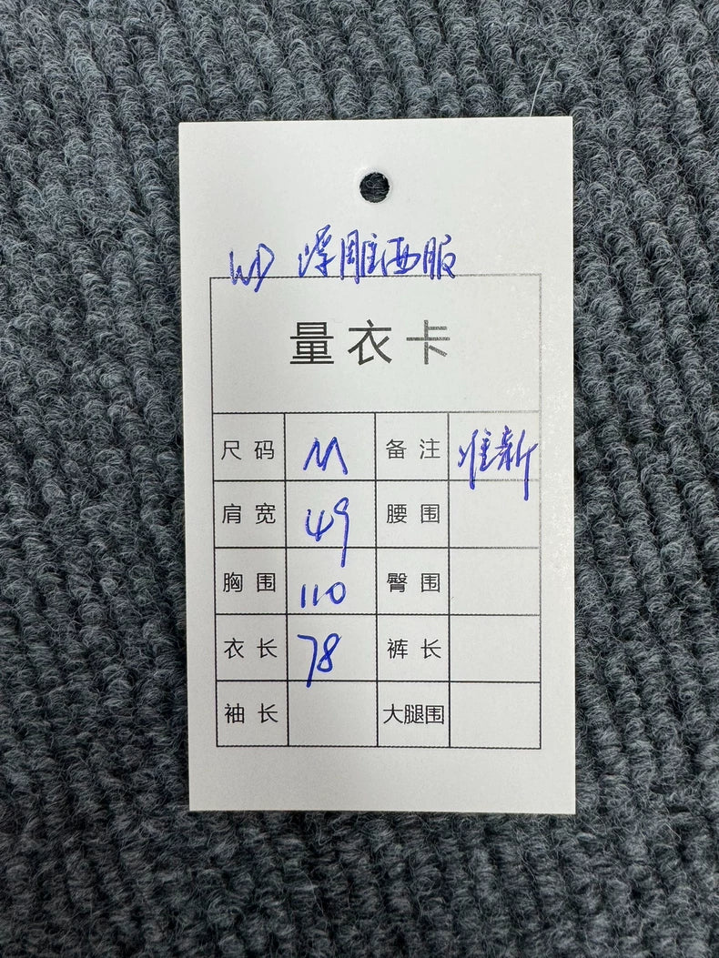 We11done Blue Embossed Logo Suit Jacket