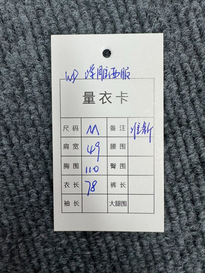 We11done Blue Embossed Logo Suit Jacket