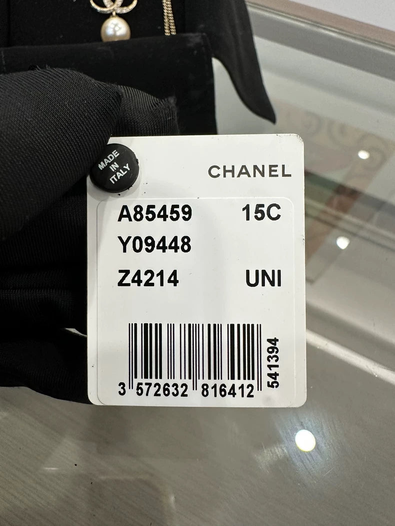 Chanel Double C Pearl Pendant Necklace